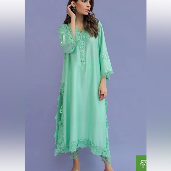 Other - Elegant Mint Green Kaftan kameez and shalwar
